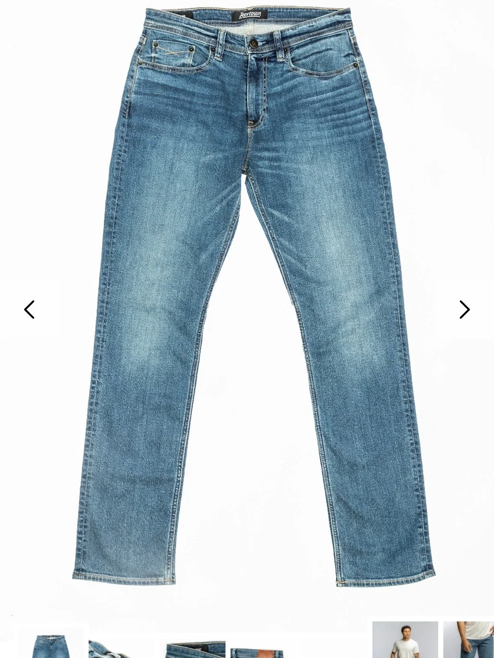 Men's Blue Revtown Sharp Straight-Leg Jeans
